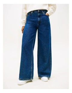 70s High Rise Wide Leg Jeans in Blue