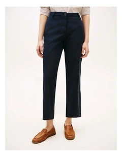 Washed Slim Straight Leg Chinos in Blue