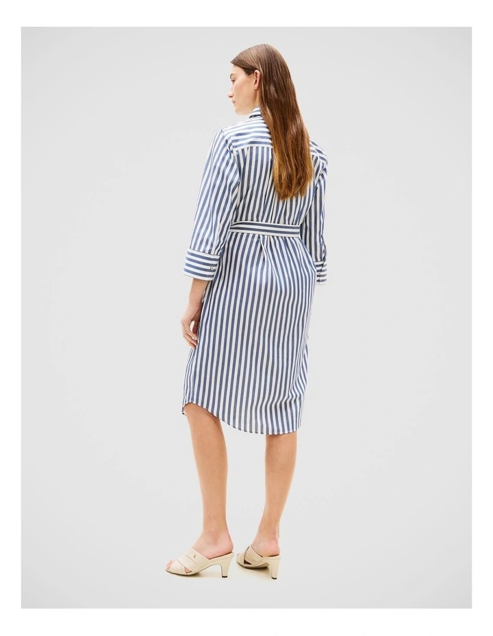Belted Relaxed Midi Shirt Dress image 2