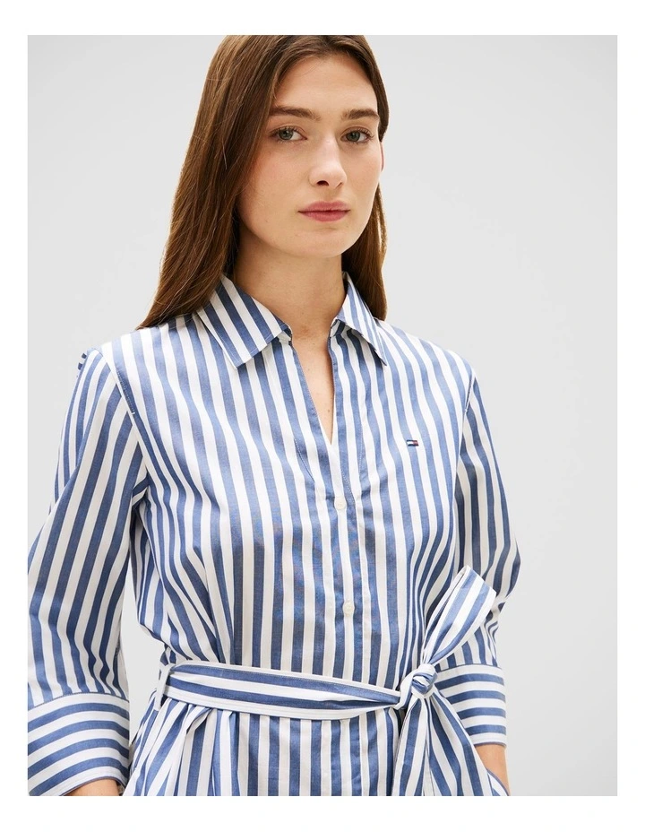 Belted Relaxed Midi Shirt Dress image 3