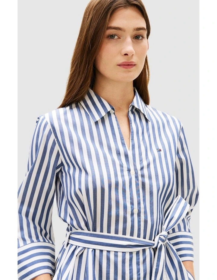 Belted Relaxed Midi Shirt Dress image 3