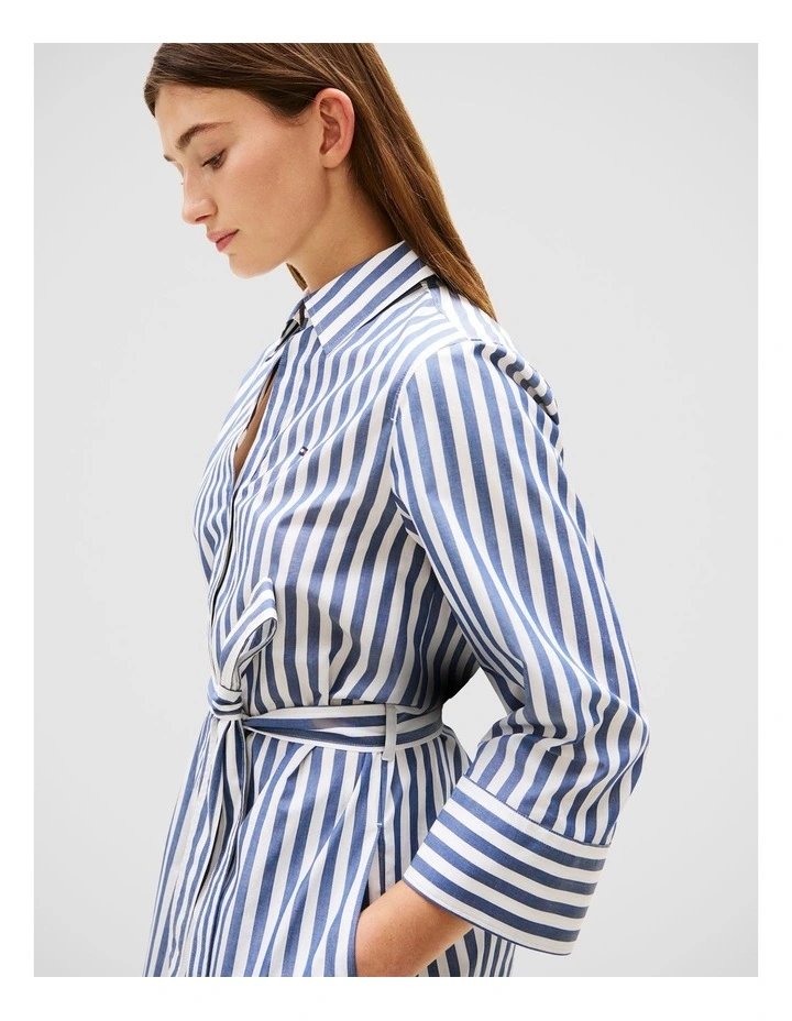 Belted Relaxed Midi Shirt Dress image 4