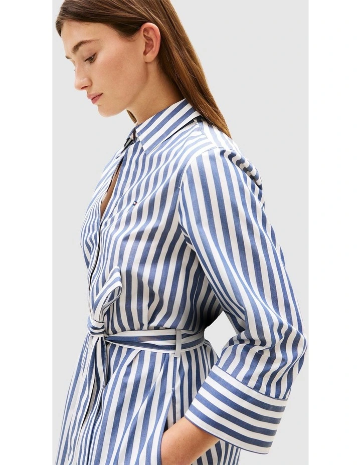 Belted Relaxed Midi Shirt Dress image 4