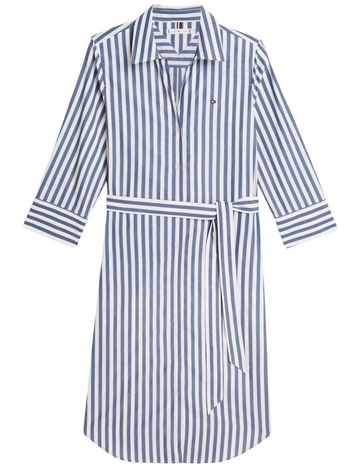 Belted Relaxed Midi Shirt Dress image 5