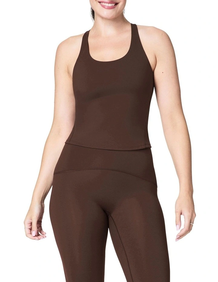 Contour Crossback Shelf Tank in Brown image 1