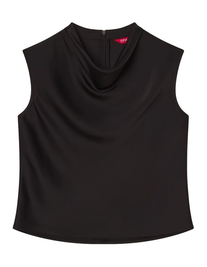 Sleeveless Cowl Neck Top 21739R in Classic Black image 4