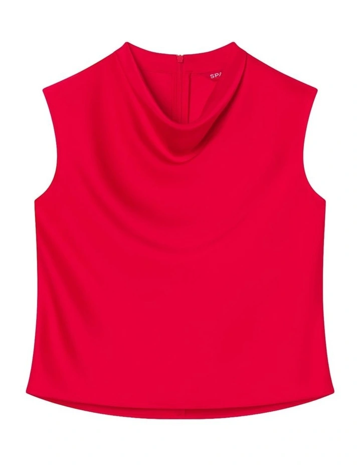 Sleeveless Cowl Neck Top 21739R in Red image 3