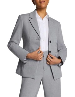 Stretch Double Weave Tailored Blazer in Grey