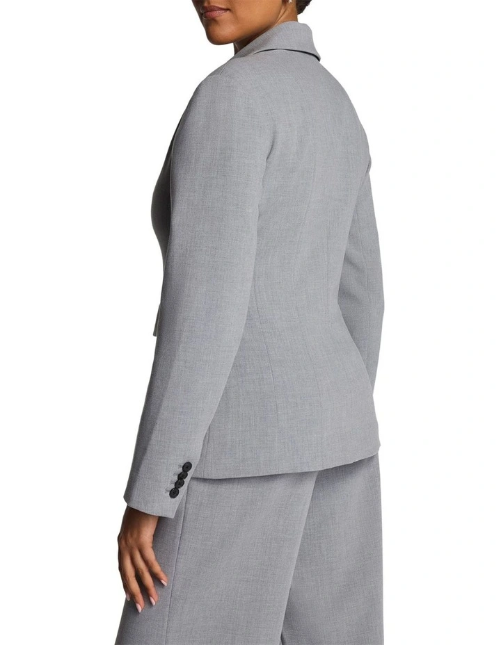 Stretch Double Weave Tailored Blazer in Grey image 2