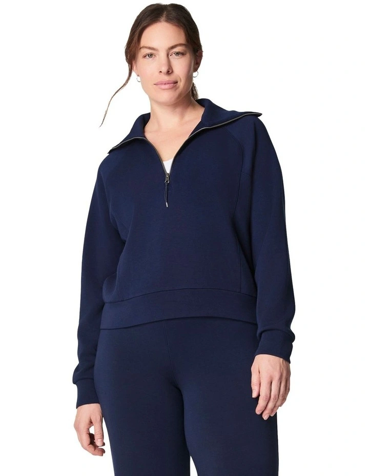 Air Essentials Half Zip Sweater in Blue image 1