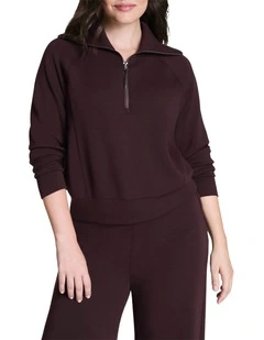 Airessentials Half Zip Hoodie in Brown