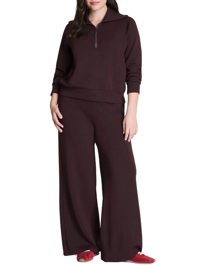 Airessentials Half Zip Hoodie in Brown image 3