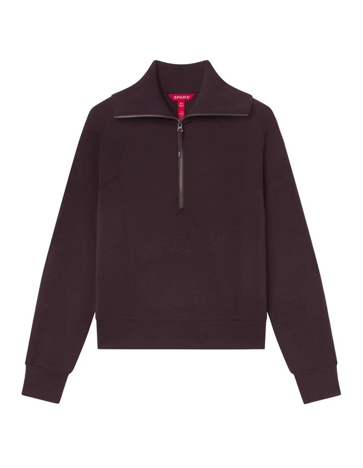 Airessentials Half Zip Hoodie in Brown image 4