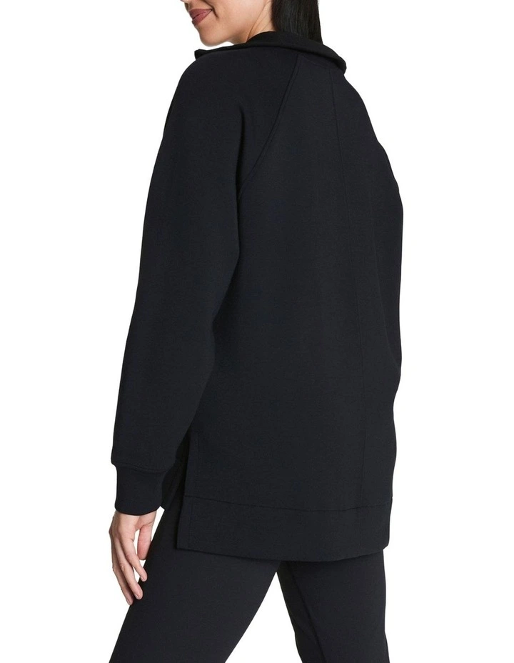 Brushed Airessentials Half Zip Tunic in Very Black image 2