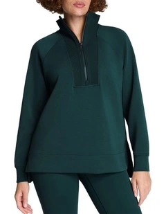 Brushed Airessentials Half Zip Tunic in Meridian