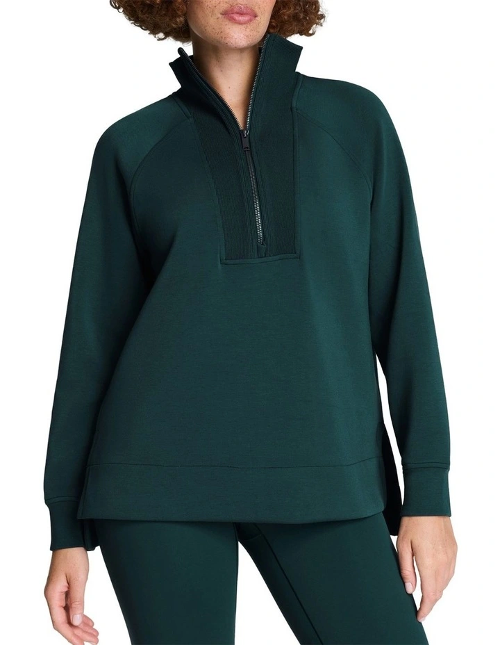 Brushed Airessentials Half Zip Tunic in Meridian image 1