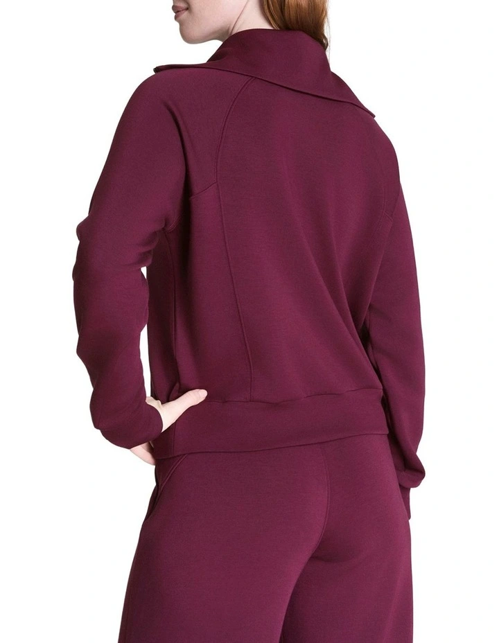 Airessentials-Half Zip Jumper in Plum Berry image 2