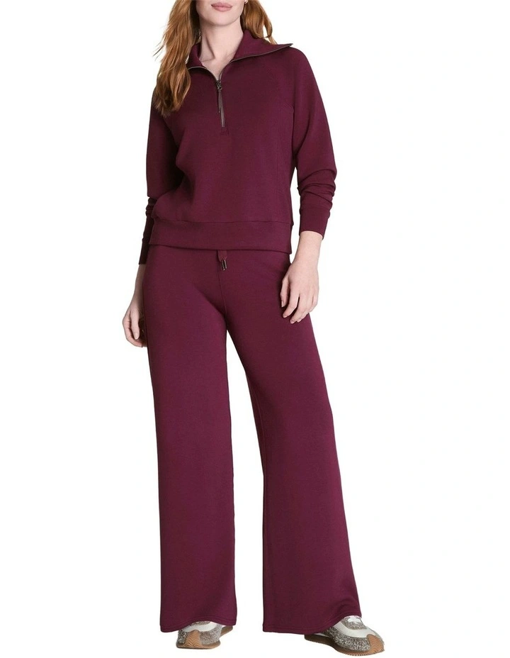 Airessentials-Half Zip Jumper in Plum Berry image 3