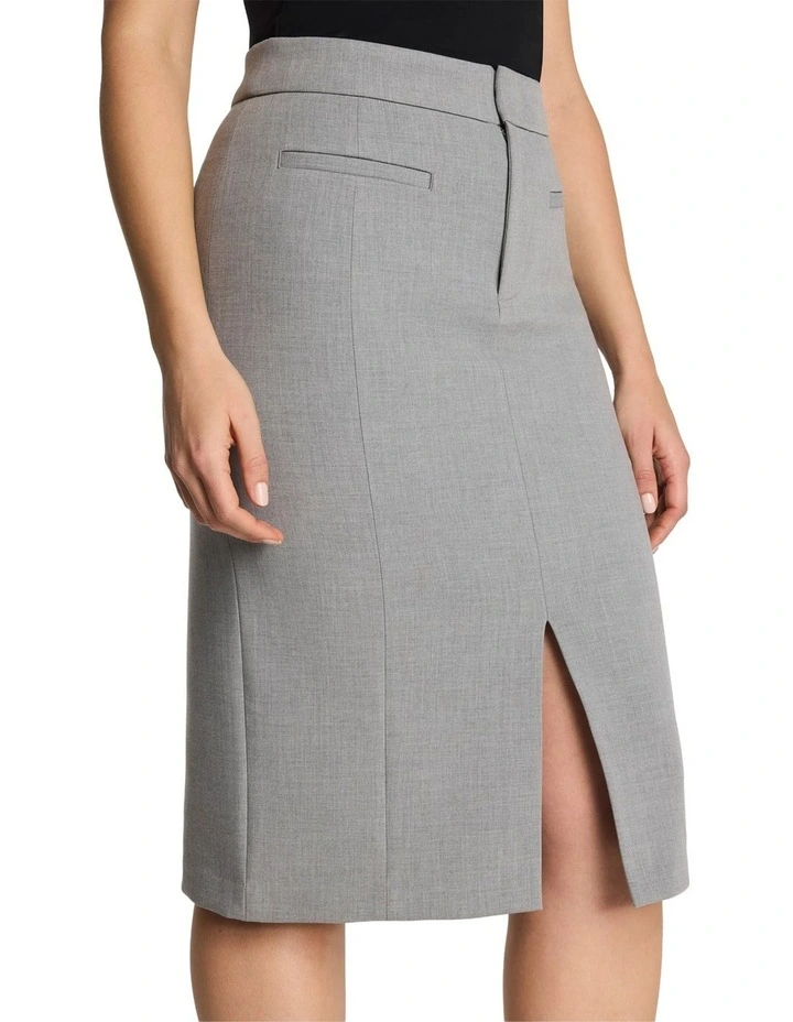 Fitted Welt Pocket Skirt in Grey image 1