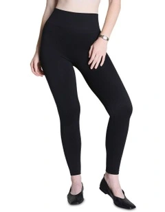 Shape Ribbed Knit Legging in Black