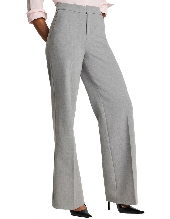 Supersmooth Stretch Double Weave Wide Leg Pant in Grey image 1