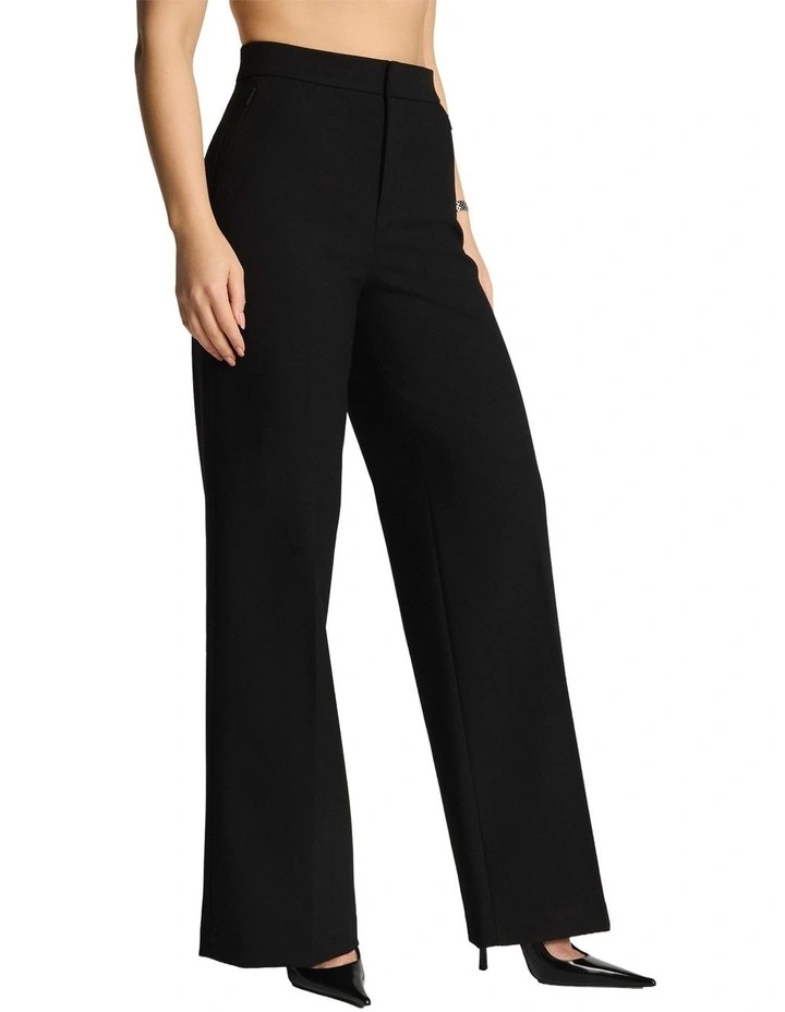 Supersmooth Stretch Double Weave Wide Leg Pant In Black image 1