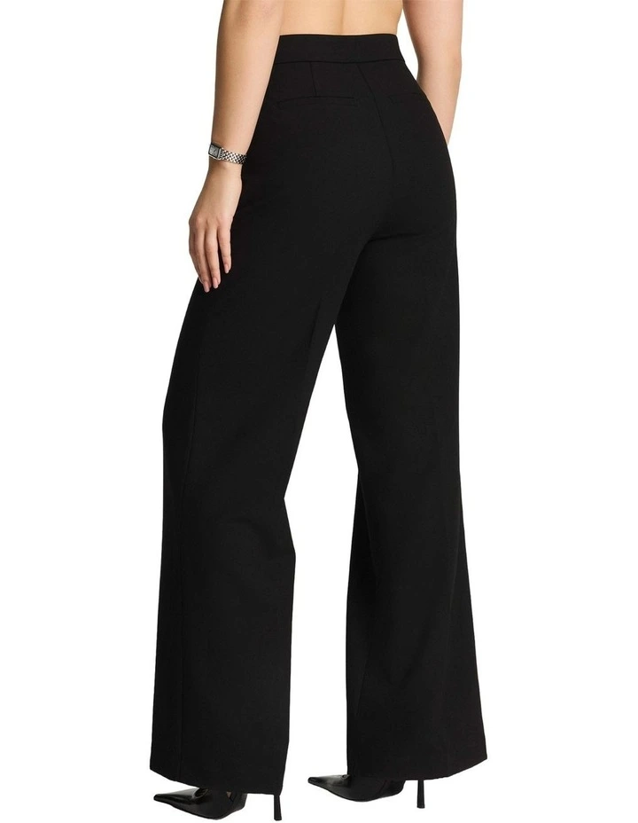 Supersmooth Stretch Double Weave Wide Leg Pant In Black image 2