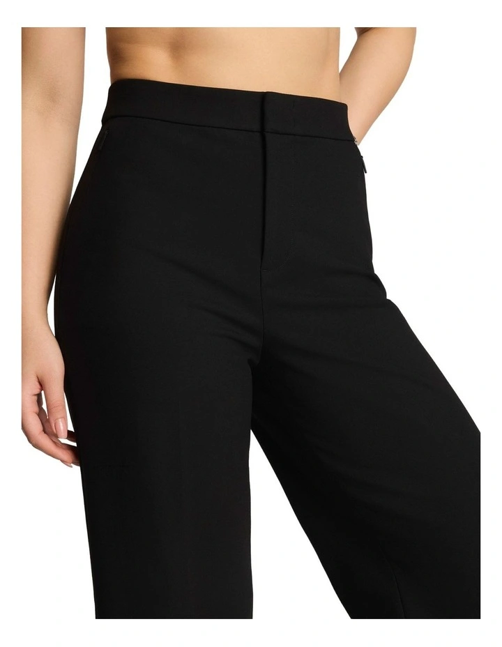 Supersmooth Stretch Double Weave Wide Leg Pant In Black image 3