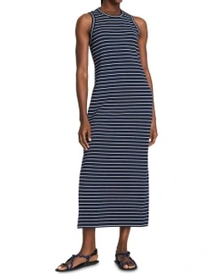 AirEssentials Stripe Maxi Tank Dress in Navy