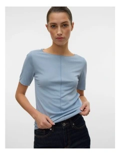 Maggie Boatneck Top in Blue