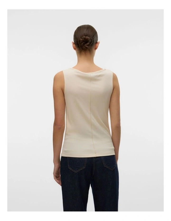 Maggie Boatneck Sleeveless Top in Cream image 3