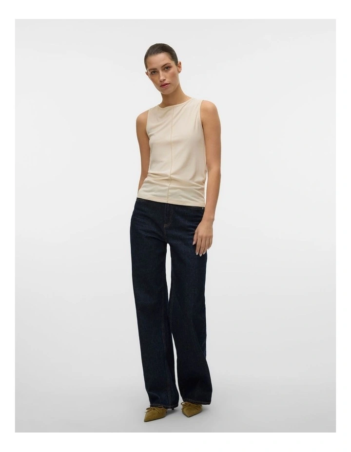 Maggie Boatneck Sleeveless Top in Cream image 4
