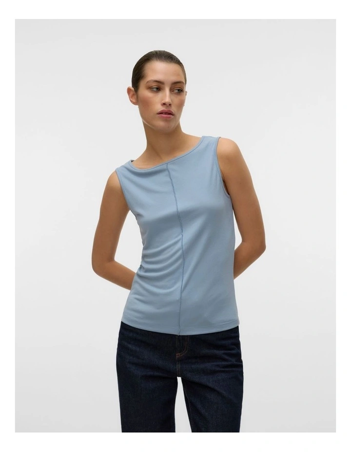 Maggie Boatneck Sleeveless Top in Blue image 1