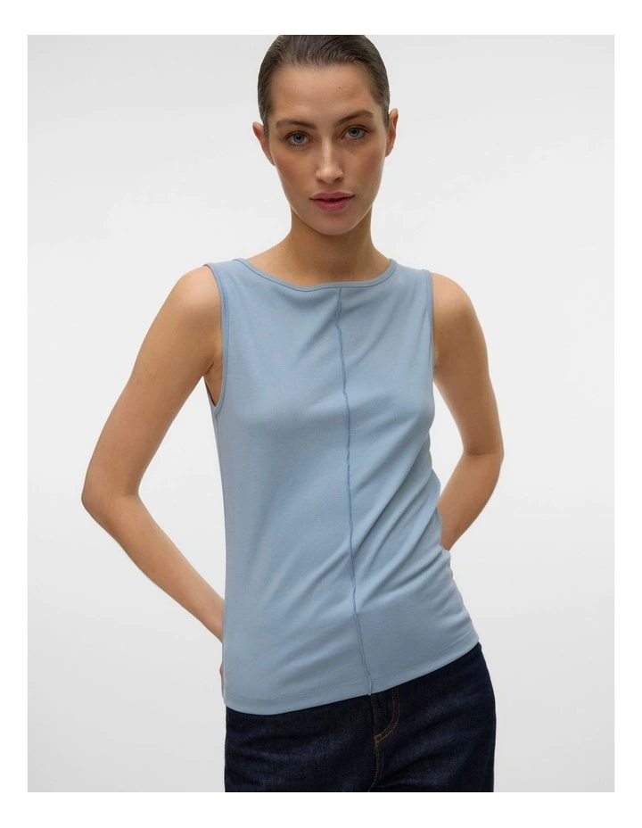 Maggie Boatneck Sleeveless Top in Blue image 2