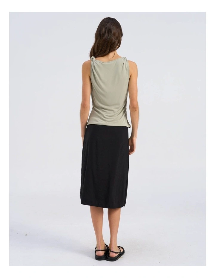 Remy Drape Singlet Top in Khaki image 5