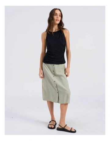 Remy Drape Singlet Top in Black