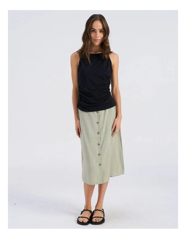 Remy Drape Singlet Top in Black image 3