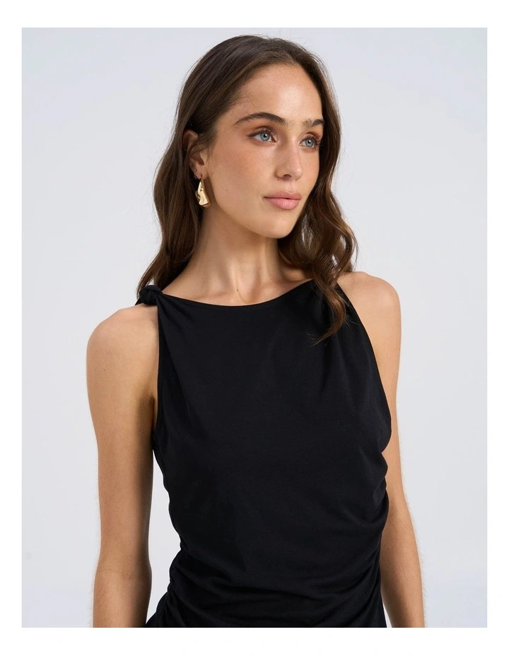 Remy Drape Singlet Top in Black image 6