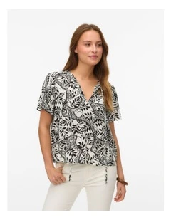 Bali Printed Top in Cream