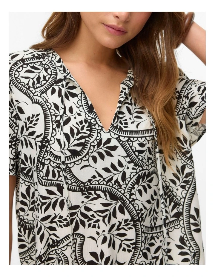 Bali Printed Top in Cream image 2