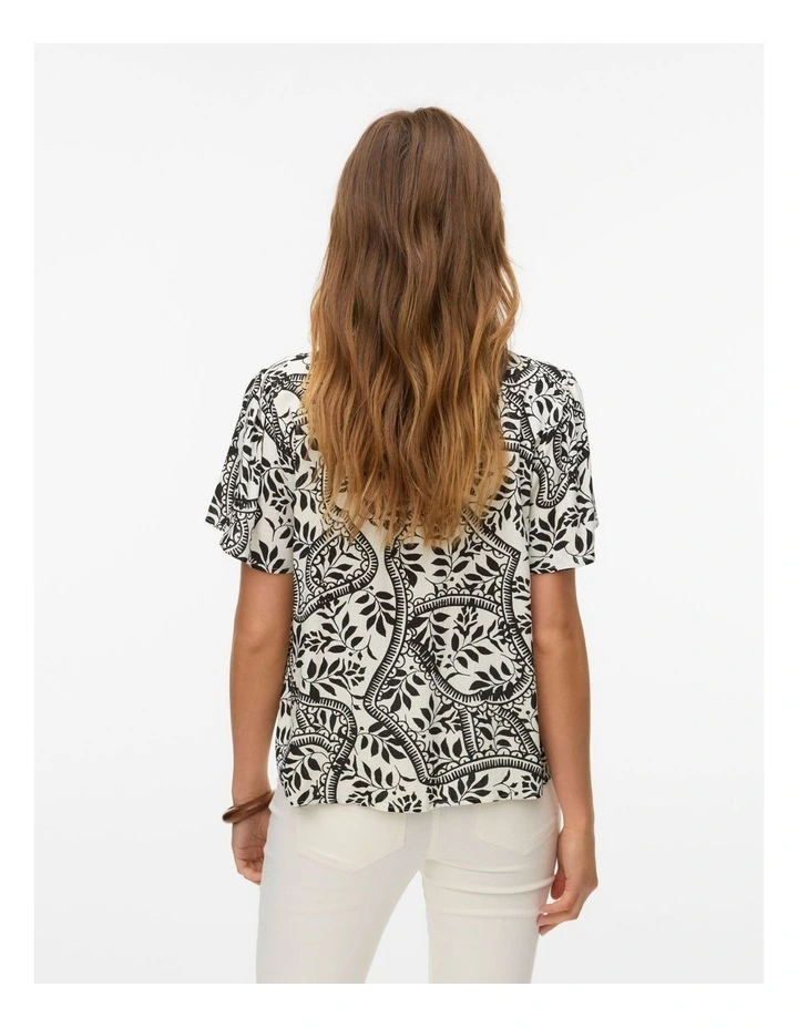 Bali Printed Top in Cream image 3