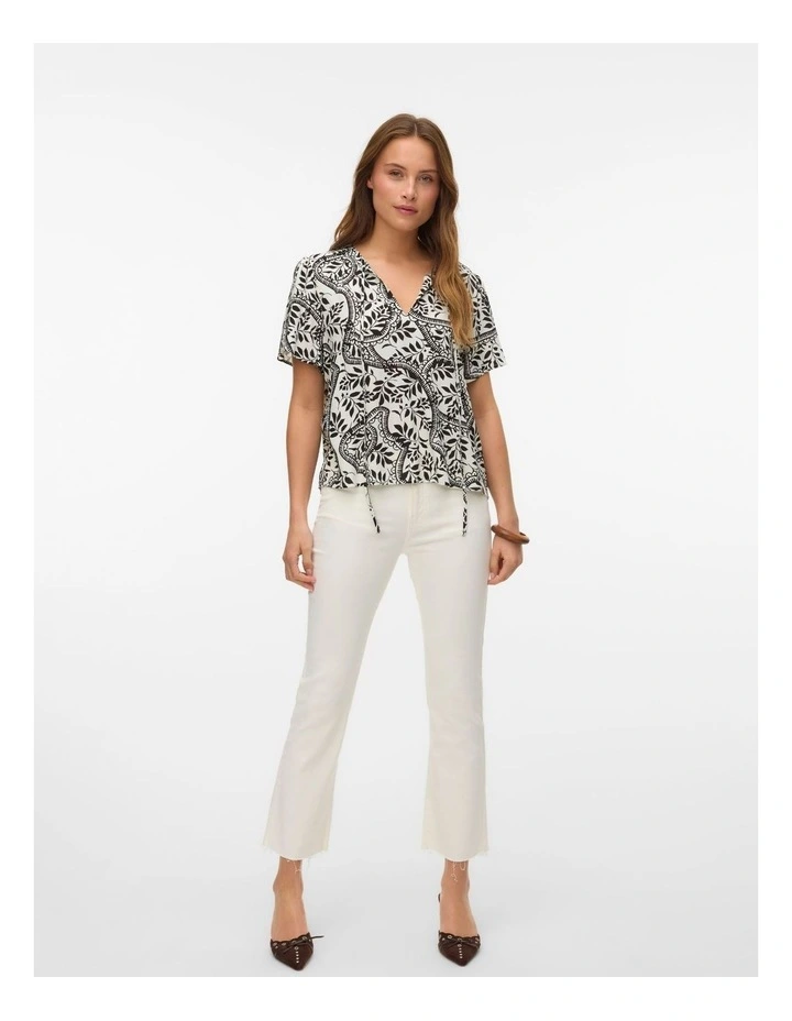 Bali Printed Top in Cream image 4