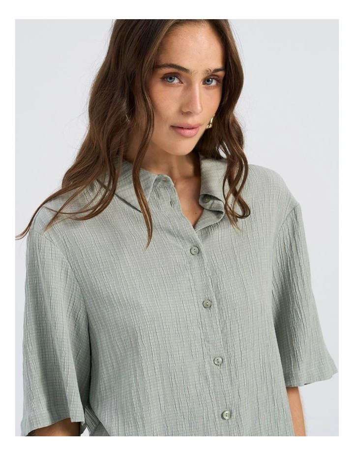 Ricki Relaxed Buttoned Shirt in Khaki image 2