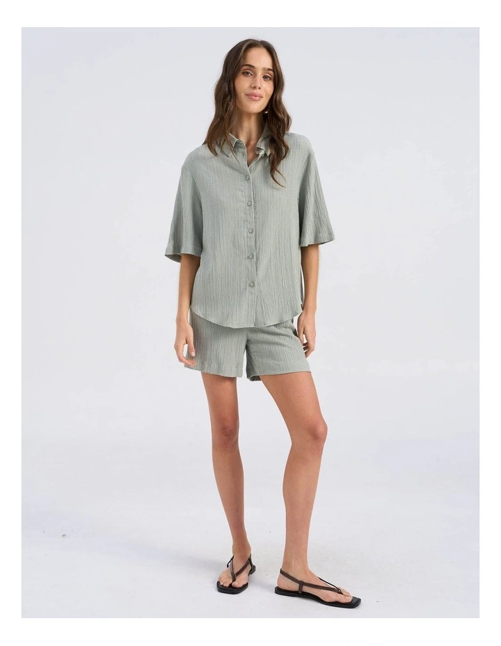 Ricki Relaxed Buttoned Shirt in Khaki image 3
