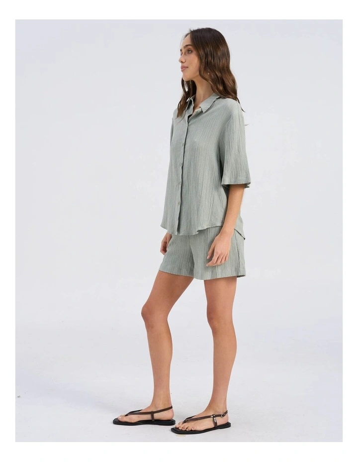 Ricki Relaxed Buttoned Shirt in Khaki image 4