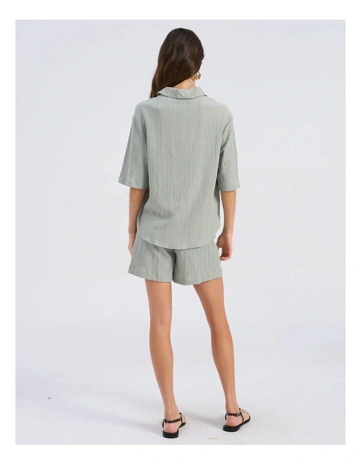 Ricki Relaxed Buttoned Shirt in Khaki image 5