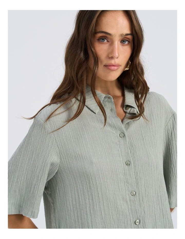 Ricki Relaxed Buttoned Shirt in Khaki image 6