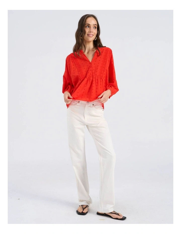 Sofie V Neck Top in Red image 4