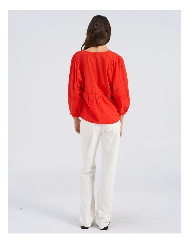 Sofie V Neck Top in Red image 6