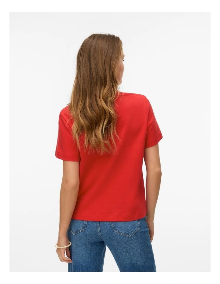 Naima Cotton T-shirt in Red image 2